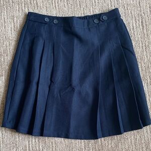 Chaps Girls Uniform Navy Blue Pleated Skort Skirt